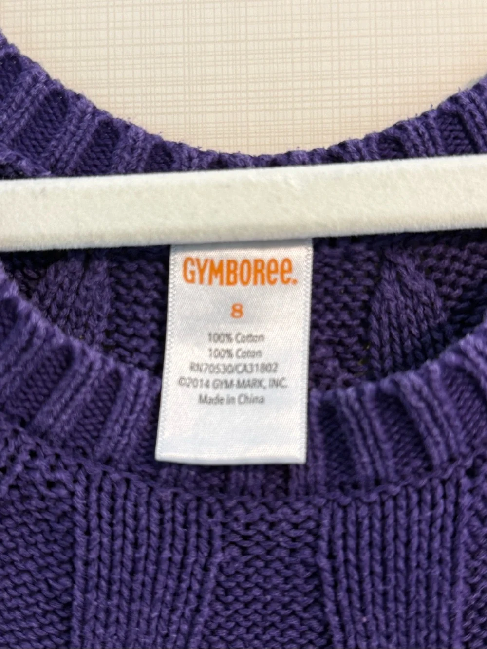 Girl’s Gymboree Purple Cable-Knit Dress